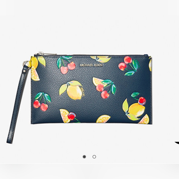 NWT MICHAEL KORS Jet Set Large Sequined Fruit Wristlet - Picture 1 of 8